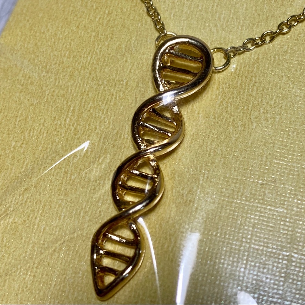 1 LEFT‼️ 2/$20 NEW Gold DNA Helix Necklace Pendant + Chain - Picture 8 of 11